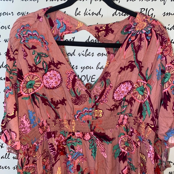 Anthropologie Floral Maxi Dress - Pink and Blue - Picture 7 of 14